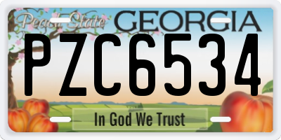GA license plate PZC6534