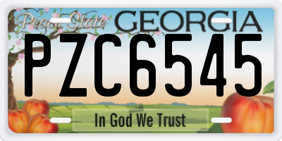 GA license plate PZC6545