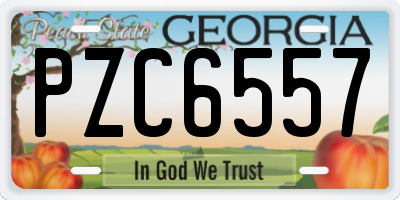 GA license plate PZC6557