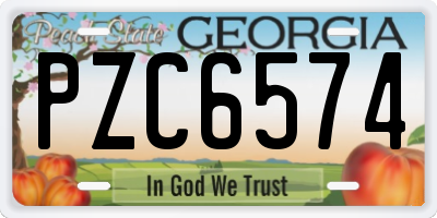 GA license plate PZC6574