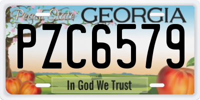 GA license plate PZC6579