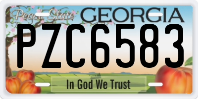 GA license plate PZC6583