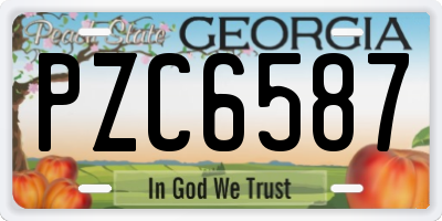 GA license plate PZC6587