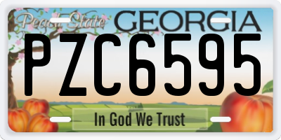 GA license plate PZC6595