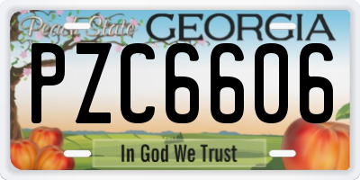 GA license plate PZC6606