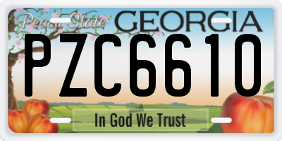 GA license plate PZC6610