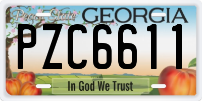GA license plate PZC6611