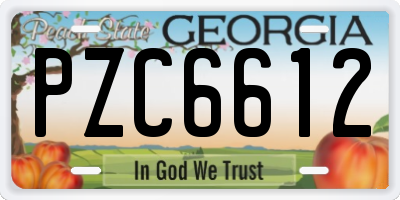 GA license plate PZC6612