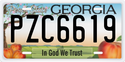 GA license plate PZC6619