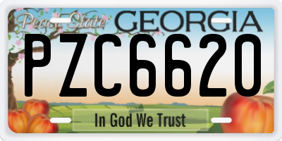 GA license plate PZC6620
