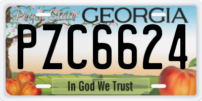 GA license plate PZC6624