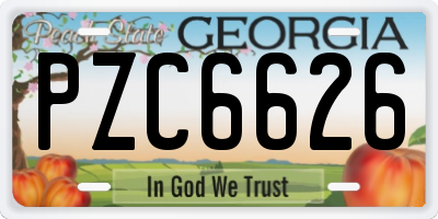 GA license plate PZC6626