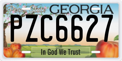 GA license plate PZC6627