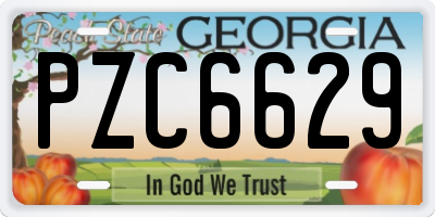 GA license plate PZC6629