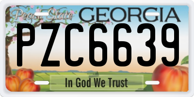 GA license plate PZC6639