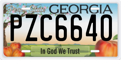 GA license plate PZC6640