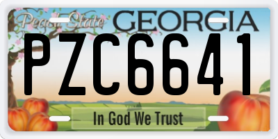 GA license plate PZC6641