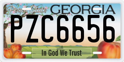 GA license plate PZC6656