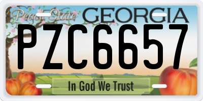 GA license plate PZC6657