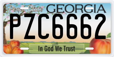 GA license plate PZC6662