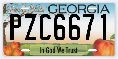 GA license plate PZC6671