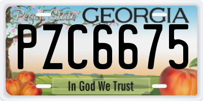 GA license plate PZC6675
