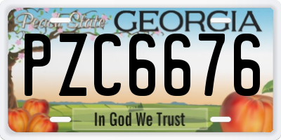 GA license plate PZC6676
