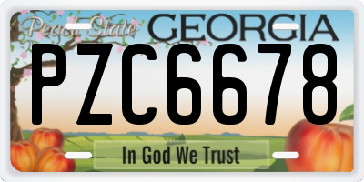 GA license plate PZC6678