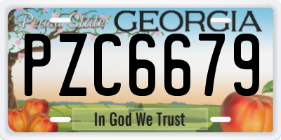 GA license plate PZC6679