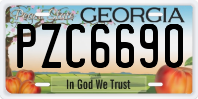 GA license plate PZC6690