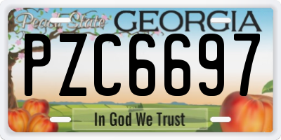GA license plate PZC6697