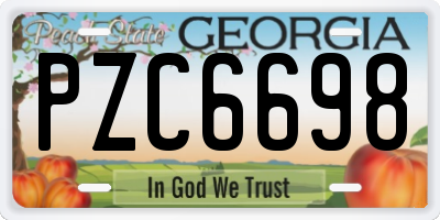 GA license plate PZC6698