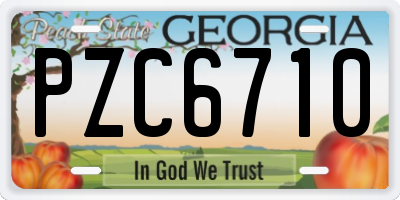 GA license plate PZC6710
