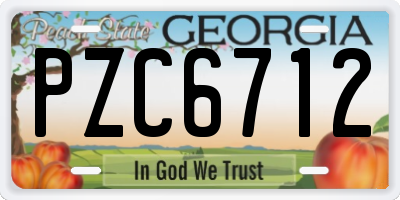 GA license plate PZC6712