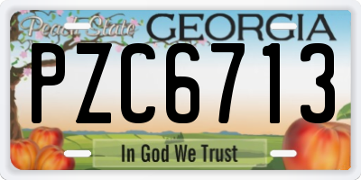 GA license plate PZC6713