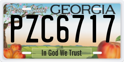GA license plate PZC6717