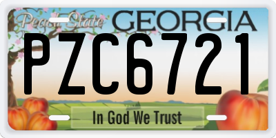 GA license plate PZC6721