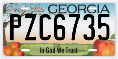 GA license plate PZC6735