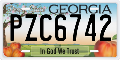 GA license plate PZC6742