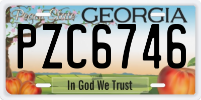 GA license plate PZC6746