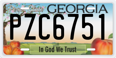 GA license plate PZC6751