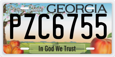 GA license plate PZC6755
