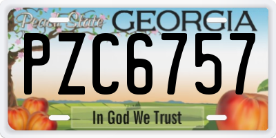 GA license plate PZC6757