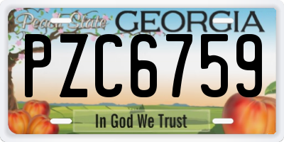 GA license plate PZC6759