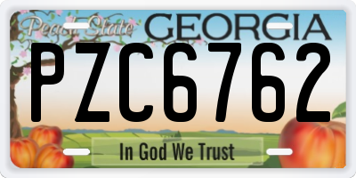 GA license plate PZC6762