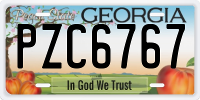 GA license plate PZC6767