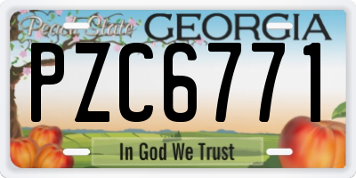 GA license plate PZC6771