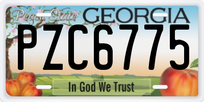 GA license plate PZC6775