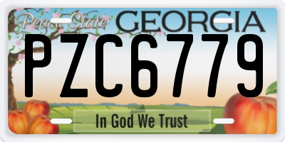 GA license plate PZC6779