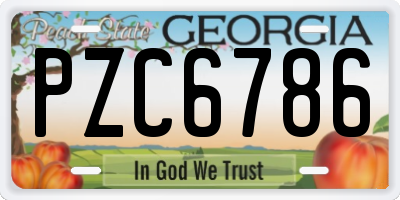 GA license plate PZC6786
